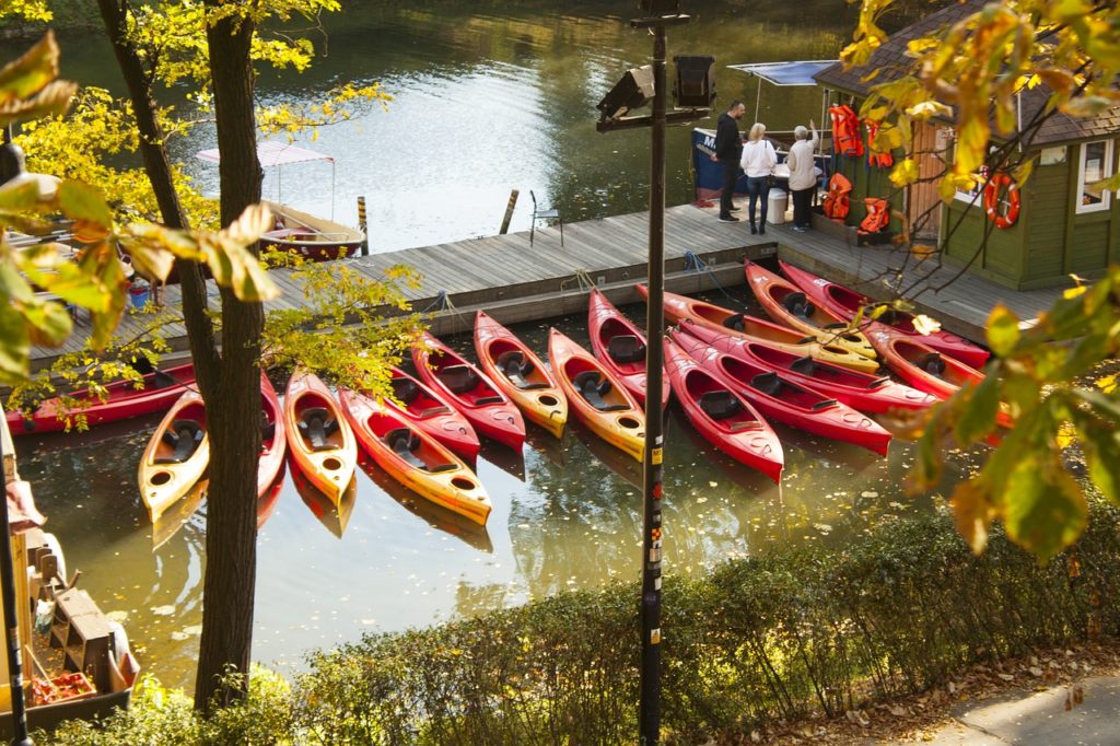 kayak, river, water