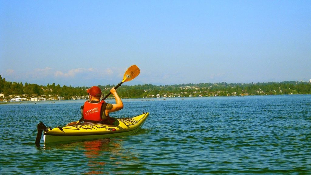 canoe, kayak, lake, water